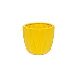 Blumentopf gelb glänzend Keramik Topf Keramikvase glasiert H-100 mm D-130 mm Schale Flower Pot