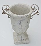 Blumentopf, Pokal, Keramik, creme, Vintage, H 26 cm, Ø 16 cm