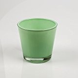 Blumentopf / Teelichtglas RANA, minze, 13 cm, Ø 14 cm - Pflanztopf Glas / Kerzenhalter rund - INNA Glas