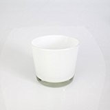 Blumentopf / Windlicht ALENA, weiß, 12,5cm, Ø14,5cm - Konisches Glas / Pflanzgefäß
