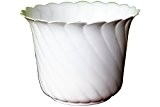 Blumentopfset, rund, weiß, "ROSE", ,lovely Form, 14 cm, 15 cm 19, 21 cm, plastik, Rose/White, 14 cm