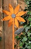 Blüte auf Stab 118cm Edelrost Optik Figur Beetstecker Dekoration Metall Garten Artikelzustand: Neu