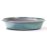 Bonsai - Schale rund 28 Ø x 6 cm, blaugrün, handgemacht 30010