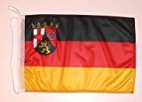 Bootsflagge Rheinland Pfalz Flagge Fahne 25 x 40 cm FLAGGENMAE® Bootsfahne