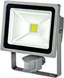 Brennenstuhl Chip-LED-Leuchte / LED Strahler mit Bewegungsmelder Infrarot für außen (Außenstrahler 30 Watt, LED Fluter Tageslicht, IP44) Farbe: silber