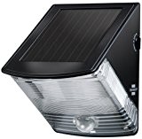 Brennenstuhl LED Solarlampe mit Bewegungsmelder / Außenleuchten mit integriertem Solarpanel und Infrarot Bewegungssensor, Farbe: schwarz