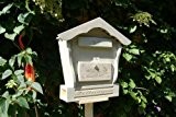 Briefkasten HBK-SD-HELLGRAU aus Holz hell grau weiss weiß amazon silbergrau Briefkästen Holzbriefkästen Postkasten Spitzdach - passt auch zu vielen Vogelhäusern ...