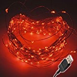 BrightTouch 100 LED 10M Kupfer Schnur, Wasserdicht Flexibel Lichtleiste mit USB-Anschluss, für Innen- und Außenbereich, Geburtstag, Hochzeit, Weihnachtsfeier