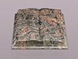 Buch Grabstein aus Granit "Himalaya" 45-35-12 cm inkl. Gravur - Grabstein, Grabkissen, Kissenstein, Grabplatte, Gedenkstein mit Bild, Motiv