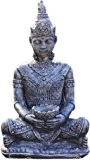 Buddha, Figur aus Steinguss, 80 cm hoch, schwarz patiniert, Frostfest