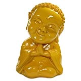 Buddha Figur, Deko-Figur Popart Buddha aus Kunstharz für Garten und Haus, gelb - ca. 10 cm x 8 cm x ...