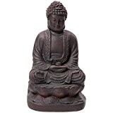 Buddha klein Bronze-farbig mit Deko 21 cm