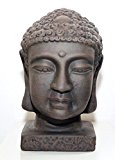 Buddha-Kopf - in Dunkelbraun, Buddha-Figur als schöne Wohndeko, Geschenk oder Garten-figur