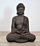 Buddha sitzend - dunkelbraun, Buddha-Figur Deko-Buddha Stein Buddha-Statue Garten-figur Frostsicher