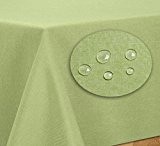 Bügelfreie Tischdecke in Leinen Optik mit Lotuseffekt, Eckig Oval Rund Größe und Farbe wählbar, (Eckig 110x110 cm Hellgrün), Beautex