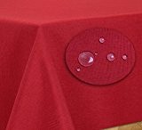 Bügelfreie Tischdecke in Leinen Optik mit Lotuseffekt, Eckig Oval Rund Größe und Farbe wählbar, (Eckig 110x140 cm Rot), Beautex