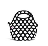 Built NY Mini Gourmet Getaway Bag Big Dot Black & White, Insulated mini lunch tote, keeps food hot or cold