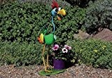 Bunter Blumentopfhalter Vogel, Pflanzgefäß mit lustiger Gartenfigur