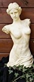 Büste antik Frau Torso Skulptur Gartendeko cremé H: 53 cm wetterfest