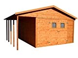 CADEMA Gartenhaus aus Holz mit Terrasse 12,6m2+3,6m2 (16mm) mit Fenstern, inkl. Fußboden, Gerätehaus