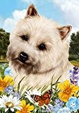 Cairn Terrier Weizen Hund - Tamara Burnett Summer Flowers House Hunderasse Flagge 71,1 x 101,6 cm von Bob