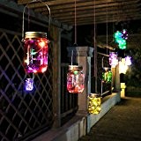 candora TM Solar Feenfigur Glas Mason Jar Nacht Lampe Licht Colorful Seil LED Garten-Tischdekoration im Weg Decor Hof, Landschaft, Halloween, ...