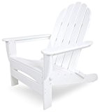 CASA BRUNO Classic Oversized Adirondack Chair, klappbar, aus recyceltem Polywood® HDPE Kunststoff, weiss - kompromisslos wetterfest