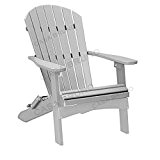 CASA BRUNO Original Oversized Alabama Adirondack Chair klappbar, aus recyceltem Polywood® HDPE Kunststoff, silbergrau - kompromisslos wetterfest