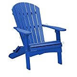 CASA BRUNO Original Oversized Alabama Adirondack Chair klappbar, aus recyceltem Polywood® HDPE Kunststoff, ozeanblau - kompromisslos wetterfest