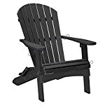 CASA BRUNO Original Oversized Alabama Adirondack Chair klappbar, aus recyceltem Polywood® HDPE Kunststoff, schwarz - kompromisslos wetterfest
