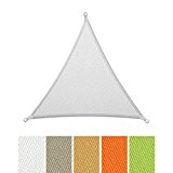 casa pura® Sonnensegel wasserabweisend imprägniert | Dreieck gleichseitig | UV Schutz | verschiedene Farben und Größen (weiß, 5x5x5m)
