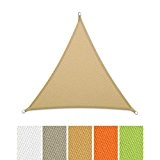 casa pura® Sonnensegel wasserabweisend imprägniert | Dreieck gleichseitig | UV Schutz | verschiedene Farben und Größen (sandfarben, 5x5x5m)