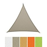 casa pura® Sonnensegel wasserabweisend imprägniert | Dreieck gleichseitig | UV Schutz | verschiedene Farben und Größen (grau, 5x5x5m)