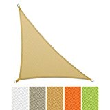 casa pura® Sonnensegel wasserabweisend imprägniert | Dreieck | UV Schutz | verschiedene Farben und Größen (sandfarben, 3,6 x 3,6 x ...