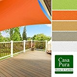 casa pura® Sonnensegel wasserabweisend imprägniert | quadratisch, 3x3m | UV Schutz | viele Farben (orange)