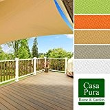 casa pura® Sonnensegel wasserabweisend imprägniert | quadratisch, 3x3m | UV Schutz | viele Farben (sandfarben)