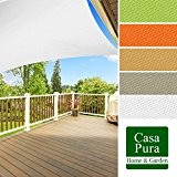 casa pura® Sonnensegel wasserabweisend imprägniert | quadratisch, 3x3m | UV Schutz | viele Farben (weiß)