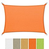 casa pura® Sonnensegel wasserabweisend imprägniert | Rechteck | UV Schutz | verschiedene Farben und Größen (orange, 3x5m)