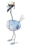 Casanova "Der Charmeur" Gartenfigur und Gartendeko Steinvogel aus Edelstahl als Gartendekoration handgearbeitet Eisenfigur M ca 40 cm