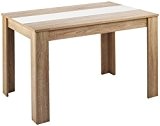 Cavardore 80252 Tisch Nico / Moderner Esstisch mit wendbarer Melaminplatte in Schwarz-Weiß / Melamin Sonoma Eiche / Hellbraun / 140 ...