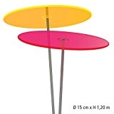 Cazador-del-sol ® medio | Duo | 2 Stück Sonnenfänger-Scheiben gelb/rot 1,20 Meter hoch - das Original