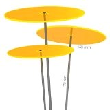 Cazador-del-sol ® medio | tres | 3 Stück Sonnenfänger-Scheiben gelb 1,20 Meter hoch - das Original