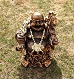 Chinesischer Buddha stehend Glücksbuddha Figur Dekofigur gold