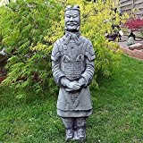 Chinesischer Terrakotta Krieger Soldat Zen Tempelkrieger Schwertkämpfer Qin Steinguss
