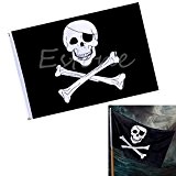 citipod (TM) Große Piraten Flagge 90 * 150 cm Füße Totenkopf und gekreuzte Knochen Jolly Roger Banner Tülle