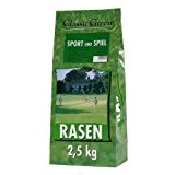 Classic Green Rasen Sport & Spiel 2,5 kg, Nachsaat, Rasensaat
