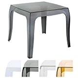 CLP Design Beistelltisch / Kunststoff-Tisch QUEEN, ca. 50 x 50 cm, stapelbar, quadratisch schwarz