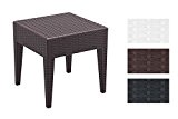 CLP Design Garten Beistell-Tisch MIAMI 45 x 45 cm, Kunststoff, Rattan Optik, stapelbar, Sonnenliegen-Beistelltisch Höhe 45 cm braun