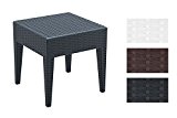CLP Design Garten Beistell-Tisch MIAMI 45 x 45 cm, Kunststoff, Rattan Optik, stapelbar, Sonnenliegen-Beistelltisch Höhe 45 cm dunkelgrau