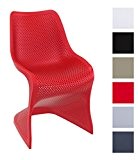 CLP Design Kunststoff-Stuhl BLOOM, XXL Gartenstuhl, Freischwinger Stuhl belastbar bis 160 kg rot